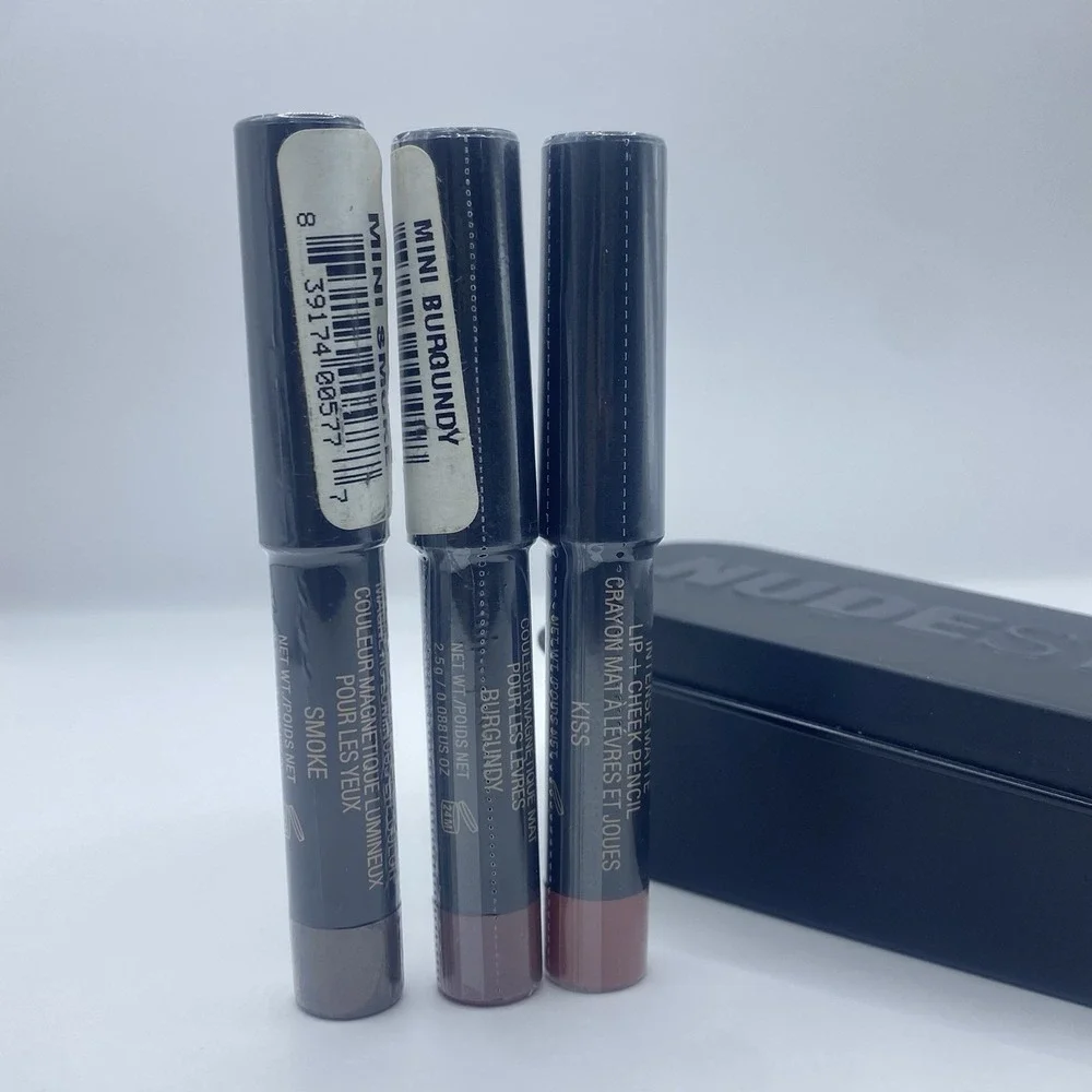 Nudestix Mini Eye Lip Cheek 3pc Pencil Set New